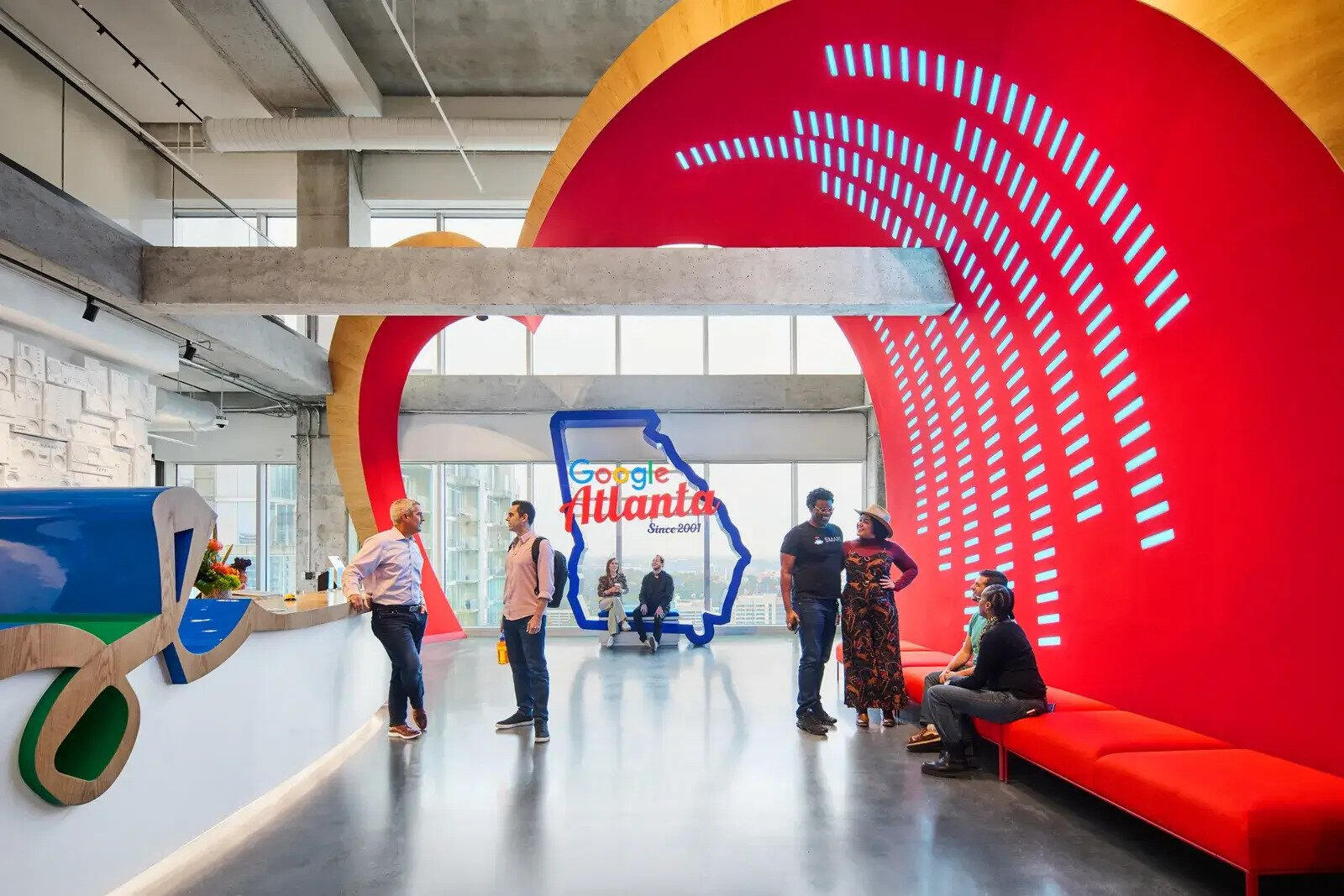 Google Atlanta office with Georgia outline installation